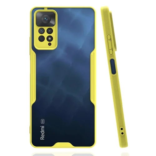 Mey İthalat®  Xiaomi Redmi Note 11 Pro Kılıf Platin Silikon - Sarı