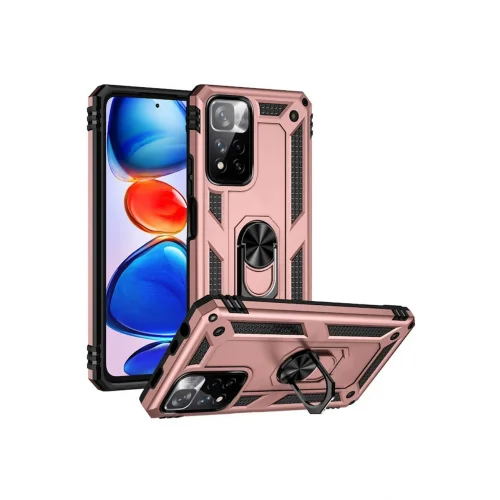 Mey İthalat®  Xiaomi Redmi Note 11 Pro Plus 5G Kılıf Sofya Yüzüklü Silikon Kapak - Rose