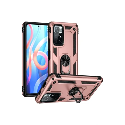 Mey İthalat®  Xiaomi Redmi Note 11T Kılıf Sofya Yüzüklü Silikon Kapak - Rose