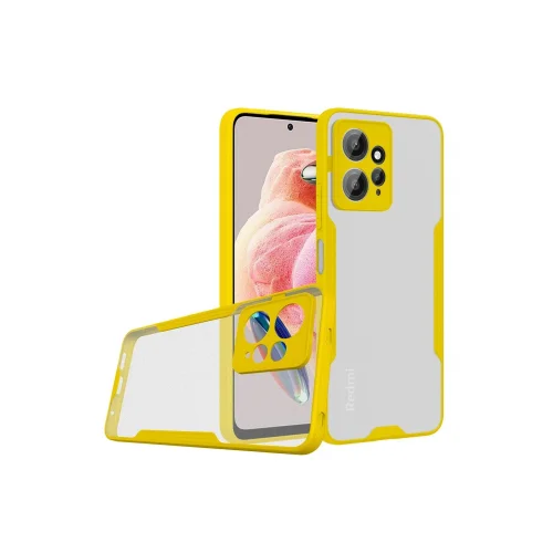 Mey İthalat®  Xiaomi Redmi Note 12 4G Kılıf Platin Silikon - Sarı