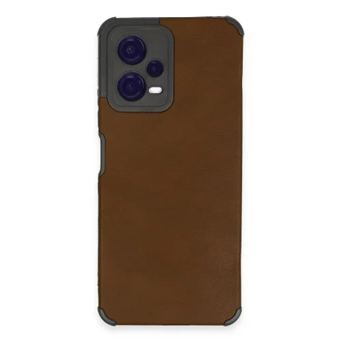 Mey İthalat®  Xiaomi Redmi Note 12 5G Kılıf Loop Deri Silikon - Kahverengi