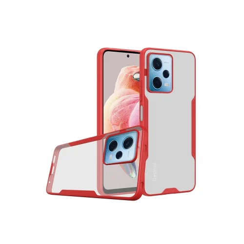 Mey İthalat®  Xiaomi Redmi Note 12 5G Kılıf Platin Silikon - Kırmızı
