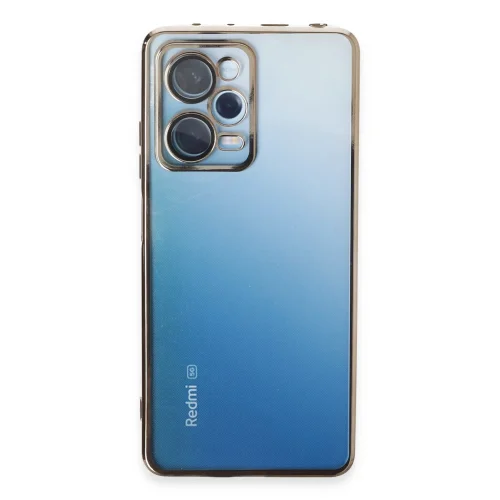Mey İthalat®  Xiaomi Redmi Note 12 Pro 5G Kılıf  Lensli Silikon - Gold