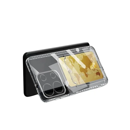 Mey İthalat®  Xiaomi Redmi Note 13 4G Kılıf Kart Şeffaf Silikon - Şeffaf