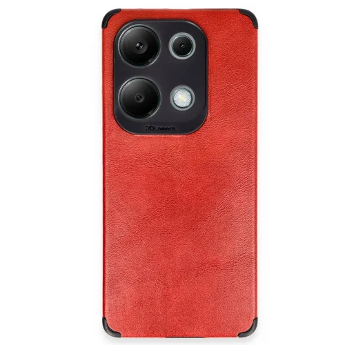 Mey İthalat®  Xiaomi Redmi Note 13 4G Kılıf Loop Deri Silikon - Kırmızı