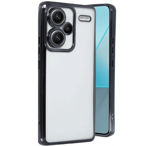 Mey İthalat®  Xiaomi Redmi Note 13 Pro Plus Kılıf  Lensli Silikon - Siyah