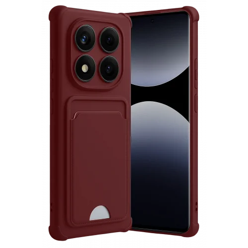 Mey İthalat®  Xiaomi Redmi Note 14 Pro 4G Kelvin Kartvizitli Silikon - Bordo