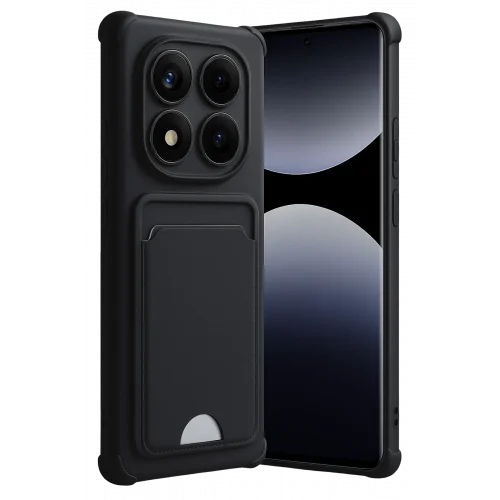 Mey İthalat®  Xiaomi Redmi Note 14 Pro 4G Kelvin Kartvizitli Silikon - Siyah