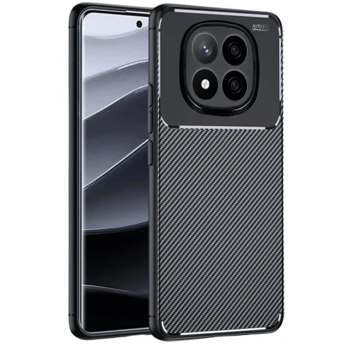Mey İthalat®  Xiaomi Redmi Note 14 Pro 5G Kılıf Auto Focus Karbon Kapak - Siyah