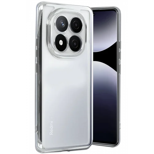Mey İthalat®  Xiaomi Redmi Note 14 Pro 5G Kılıf  Lensli Silikon - Gümüş