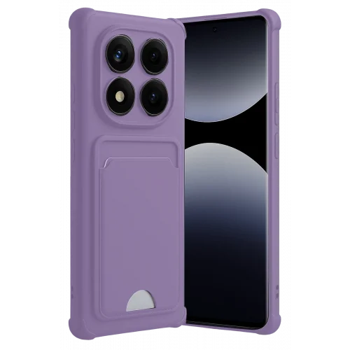 Mey İthalat®  Xiaomi Redmi Note 14 Pro Plus Kelvin Kartvizitli Silikon - Lila