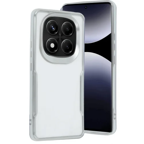 Mey İthalat®  Xiaomi Redmi Note 14 Pro Plus Kılıf Boyi Silikon Kapak - Gümüş