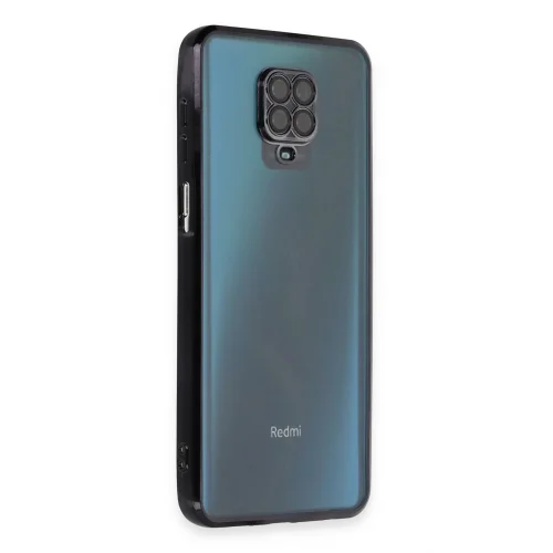 Mey İthalat®  Xiaomi Redmi Note 9 Pro Kılıf  Lensli Silikon - Siyah