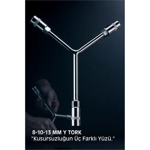 Mey İthalat® Y-Tipi 3lü Lokma Anahtar - Yüksek Mukavemetli Krom Vanadyum Çelik - Bisiklet ve Motor Bakım Kiti