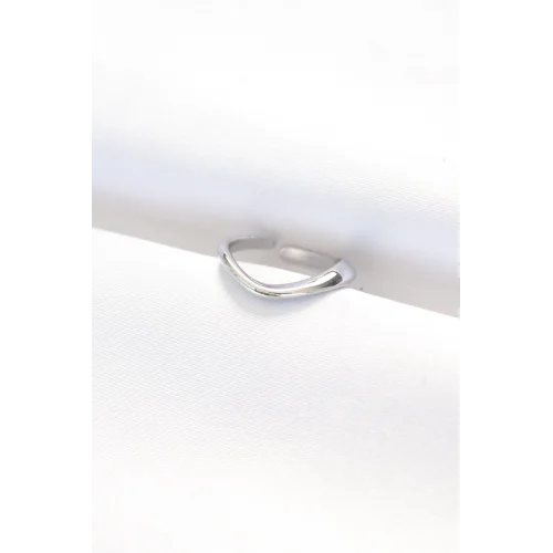 Mey İthalat® Yassı Silver Renk Ayarlanabilir Yüzük