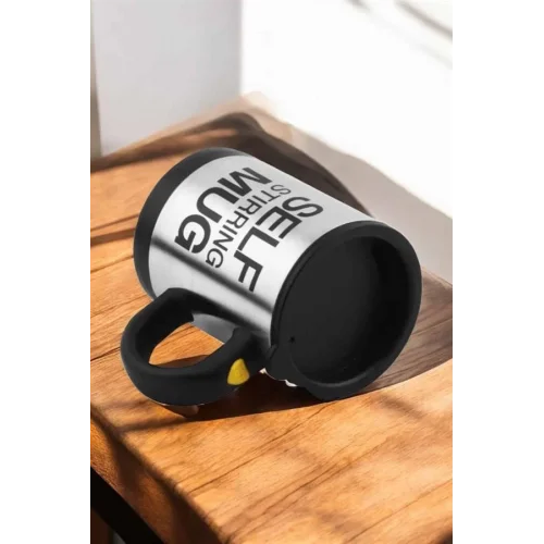 Mey İthalat® Yazılı Kupa Kendi Kendini Karıştıran Mikser Kupa Termos Bardak