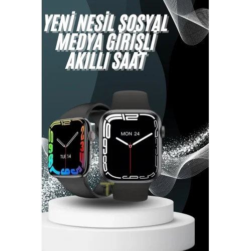 Mey İthalat® Yeni Model Akıllı Saat Dokunmatik Ekran Unisex Amoled Ekran 44 mm