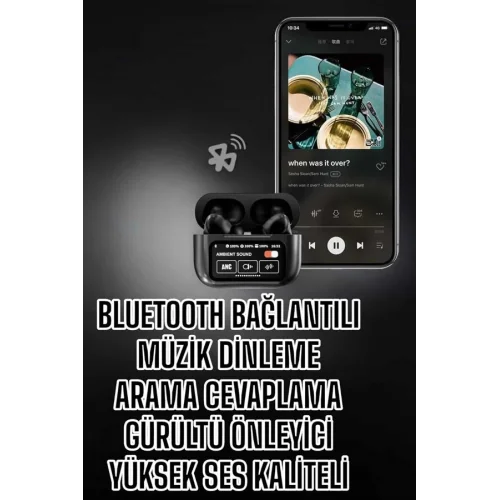 Mey İthalat® Yeni Nesil Bluetooth Kulaklık Ekranlı Yüksek Ses Kaliteli Uzun Şarj Süreli