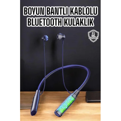 Mey İthalat® Yeni Nesil Bluetooth Kulaklık Kablolu Kulak İçi Dijital Göstergeli