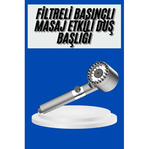 Mey İthalat® Yeni Nesil Duş Başlığı Paslanmaz Çelik Masaj Etkili Ergonomik Tasarım Su Basınçlı