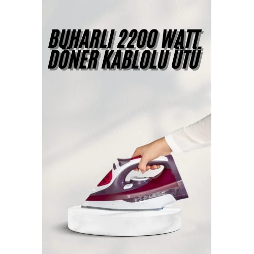 Mey İthalat® Yeni Nesil Kırmızı Buharlı Ütü 2200 Watt Seramik Tabanlı Yüksek Buhar Gücü