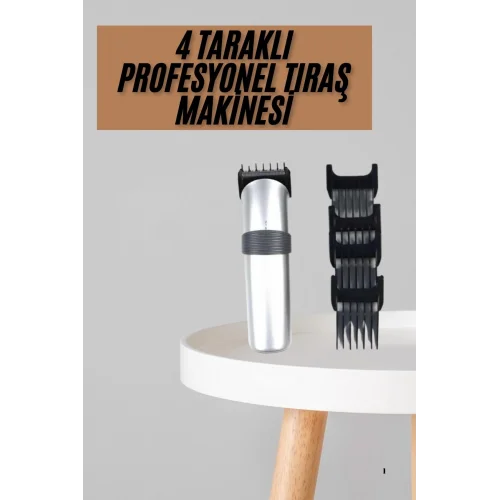 Mey İthalat® Yeni Nesil Profesyonel Şarjlı Saç Sakal Tıraş Makinesi Ayarlanabilir 4 Taraklı