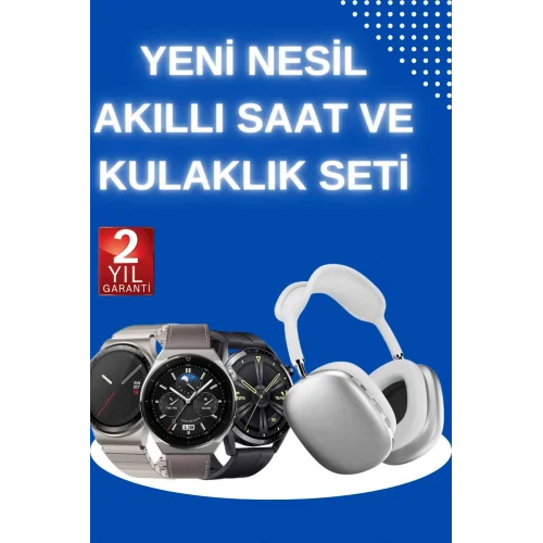 Mey İthalat® Yeni Nesil Sesli Görüşme Akıllı Saat ve Powerbank Çoklu Şarj Girişli Bluetooth Kulaklık Nabız Ölçer
