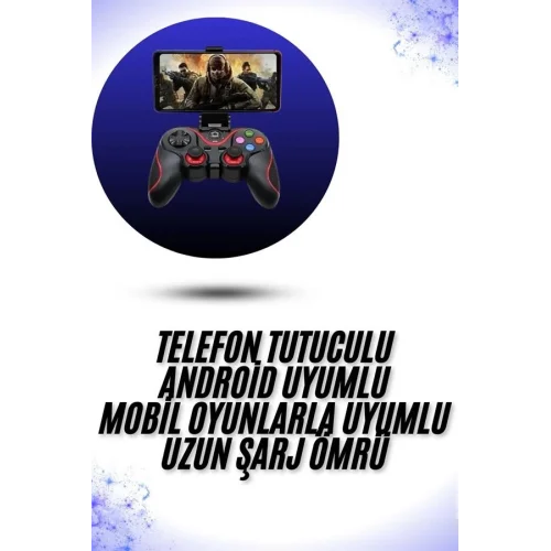 Mey İthalat® Yeni Nesil X3 Gamepad Android Uyumlu Telefon Tutucu Özellikli Joystick