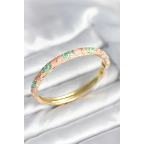 Mey İthalat® Yeşil Renk Detaylı Mineli Kelepçe