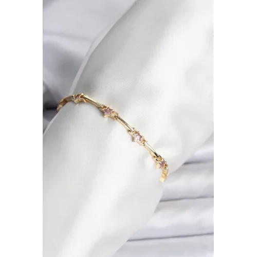 Mey İthalat® Yıldız Model Gold Renk Pirinç Bileklik