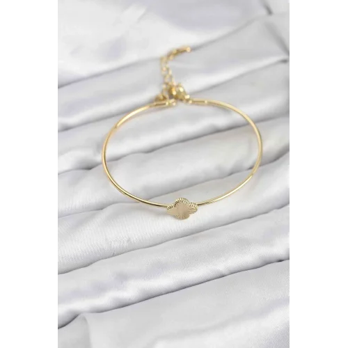 Mey İthalat® Yonca Model Gold Renk Kadın Bileklik