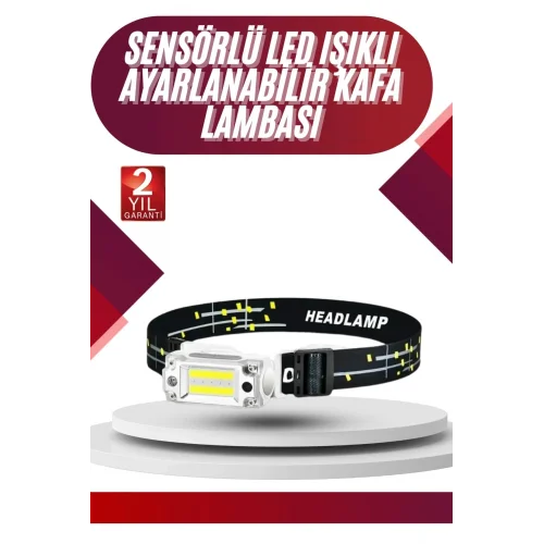 Mey İthalat® Yüksek Işıklı Şarjlı ve Sensörlü LED Kafa Lambası Kamp Lambası