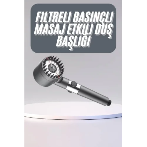 Mey İthalat® Yüksek Performanslı Masaj Etkili Su Tasarruflu Duş Başlığı Krom Kaplama Uzun Ömürlü
