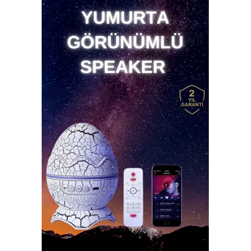 Mey İthalat® Yumurta Şeklinde Su Dalgalı Bluetooth Speaker Lamba Renkli Şarjlı