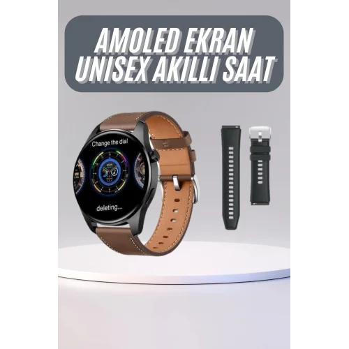 Mey İthalat® Yuvarlak Kasa 46mm Akıllı Saat Android Ve IOS Uyumlu Uyku ve Sağlık Takibi