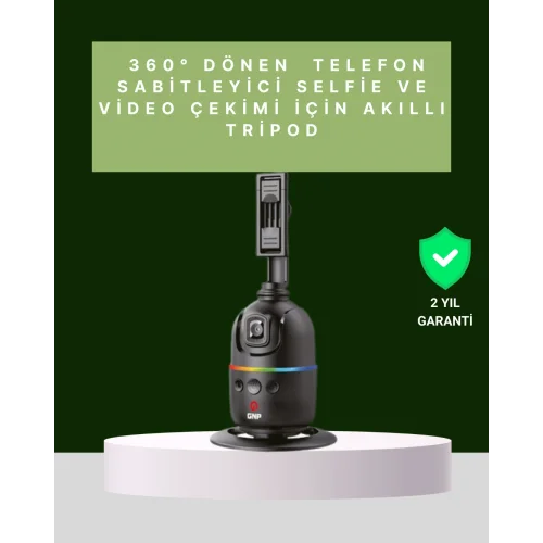 Mey İthalat® Yüz Takipli 360° Akıllı Gimbal Telefon ve Aksiyon Kamera Uyumlu
