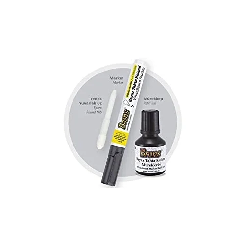 Board Marker Set Siyah (Kalem + Mürekkep + Yedek Uç) [BR-9550]