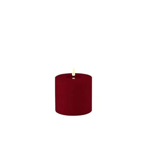 Bordo Rengi Led Dış Mekan Mum 10X10 Cm - De Rf-Ul-0042