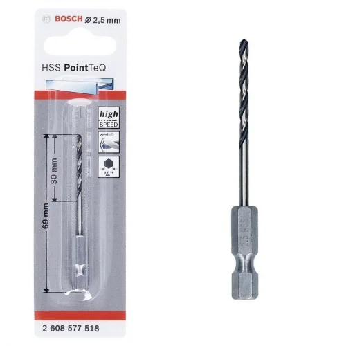 Mey İthalat® Bosch Pointteq Altıgen Şaftlı Hss Matkap Ucu 2,5 mm