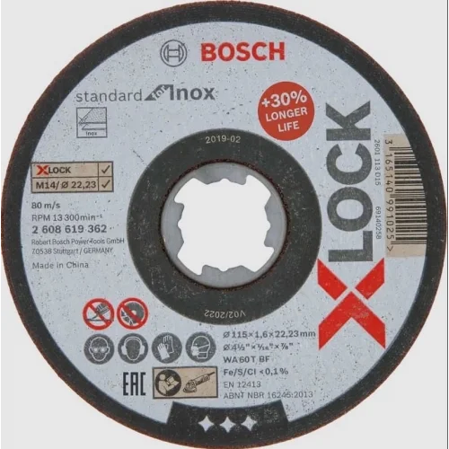 Mey İthalat® Bosch Xlock İnox Kesici 115X1X22,23 mm