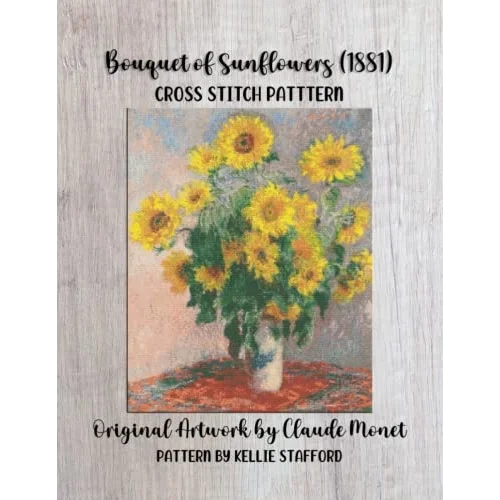 Bouquet of Sunflowers (1881) Cross Stitch Pattern: Original Artwork by Claude Monet