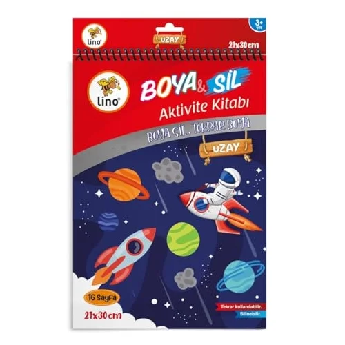 Boya Sil Aktivite Boyama Kitabı Uzay A4 Ebat