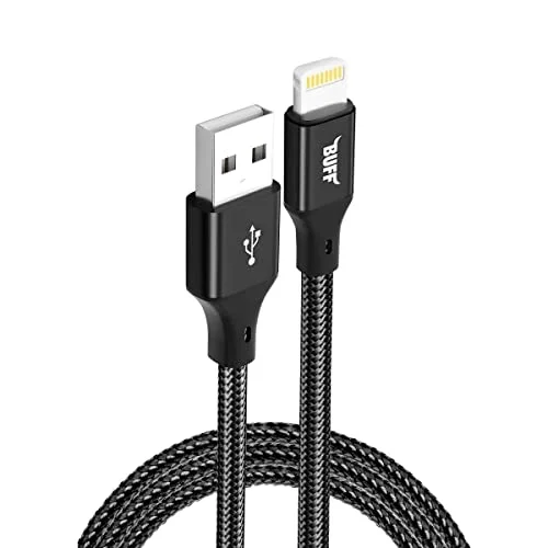 Buff BL71 USB to Lightning 2.4A 1.2M Örgülü Data ve Şarj Kablosu (Siyah)