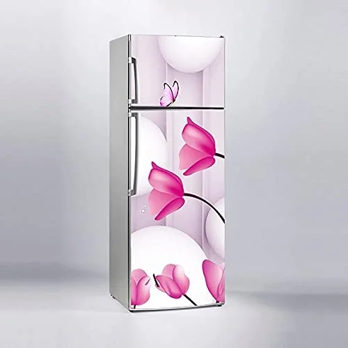 Buzdolabı Sticker Kaplama Dolap Kaplama Etiketi 3D Çiçek Kelebek