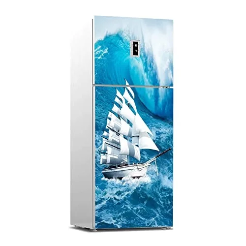 Buzdolabı Sticker Kaplama Dolap Kaplama Etiketi Yelkenli Deniz