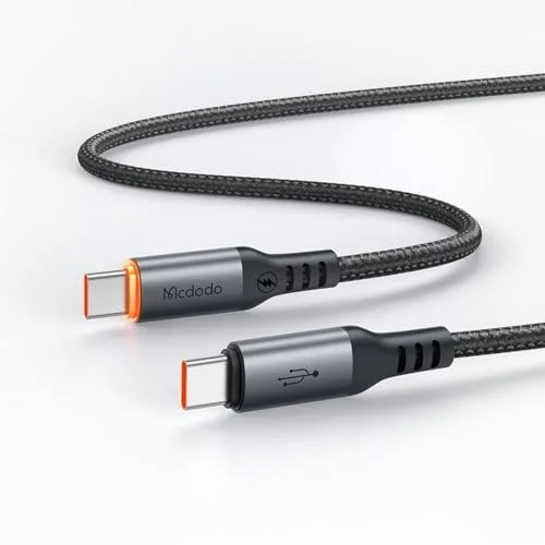 CA-2040 Type-c Type-c 100W PD Hızlı E-Marker Çipli Örgü Poweroff Kablo 1.2m Siyah