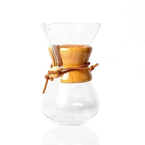 Cam Dripper Kahve Ekipmanı, 600 ml, 4 cup (Chemex Modeli)