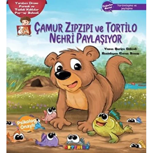 Çamur Zıpzıpı ve Tortilo Nehri Paylaşıyor Yaratıcı Drama Parmak ve Tuzluk Kuklalar Pop-up Sahneli