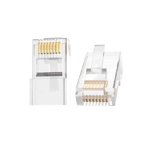 Cat6 RJ45 Jack 8P8C Ethernet Konnektörü Altın Kaplama 102 Adet