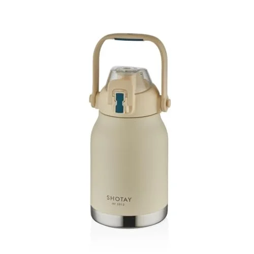 Çelik Termos Matara Phone Holder 1000Ml Beyaz